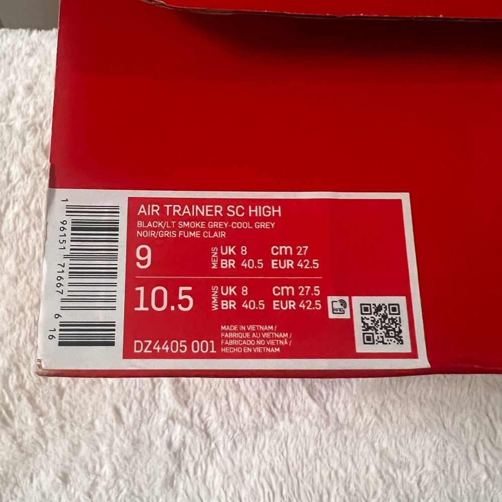 Nike Air Trainer SC High Gray and Pink Sneakers - Picture 5 of 5